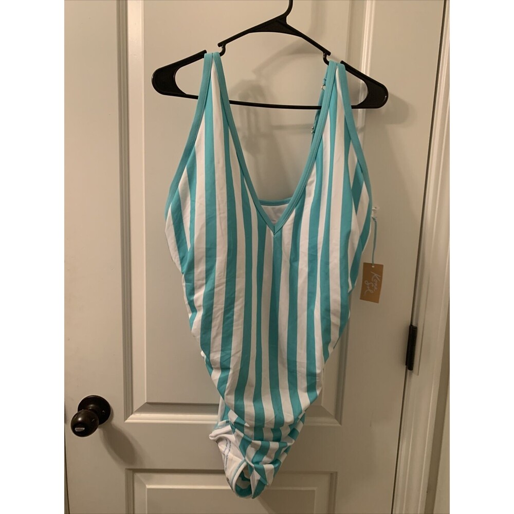 Kona Sol Women's Striped Bathing Swimsuit